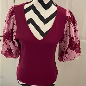 Dolan by Anthropologie Pink Puff Sleeve Top size M